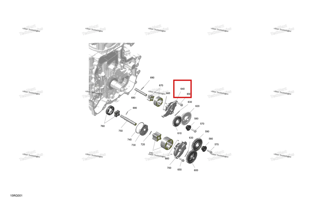 Деталь 420911080 (Крышка насоса) на схеме узла 2027 Ski-Doo RENEGADE - X-RS - 900 ACE TURBO R - DAVL - Circuit Yellow - 15X137X1.25RS Track Rotax - Oil Pump