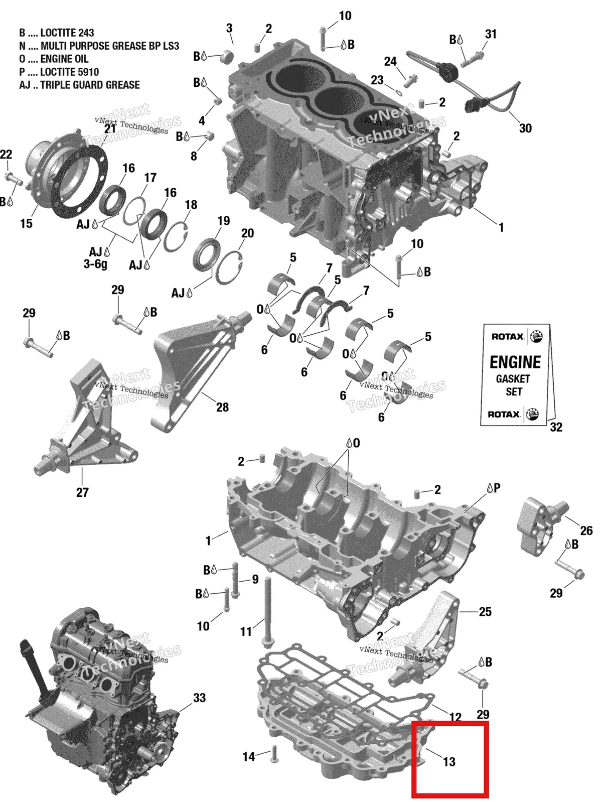 Схема применяемости: Масляный Sump Sea-Doo Spark (2016) (420911502)