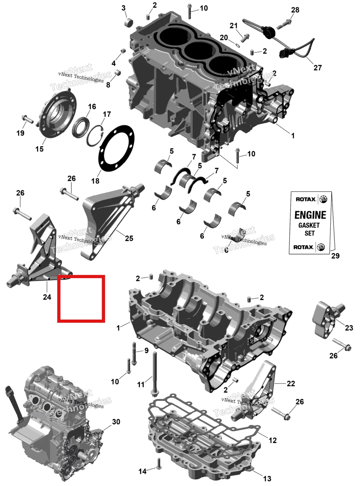 Схема применяемости: PTO крышка включает no 15 17 Sea-Doo Spark 60 (2023) (420911689)