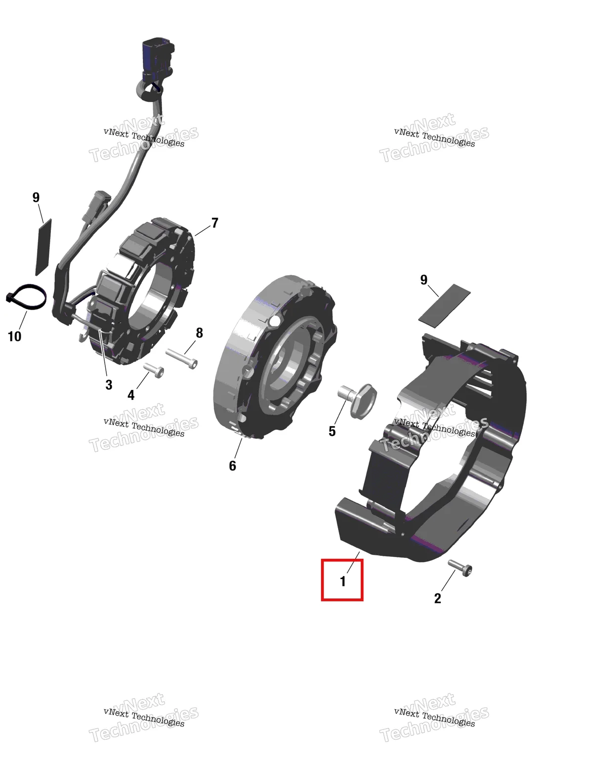Деталь 420911851 на схеме узла 2023 Ski-Doo FREERIDE 154 - 850 E-TEC Turbo R Rotax - Magneto And Electric Starter