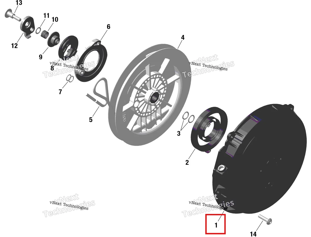 Деталь 420912121 на схеме узла 2024 Ski-Doo BMRA - RACING 600 RS Rotax - Rewind Starter