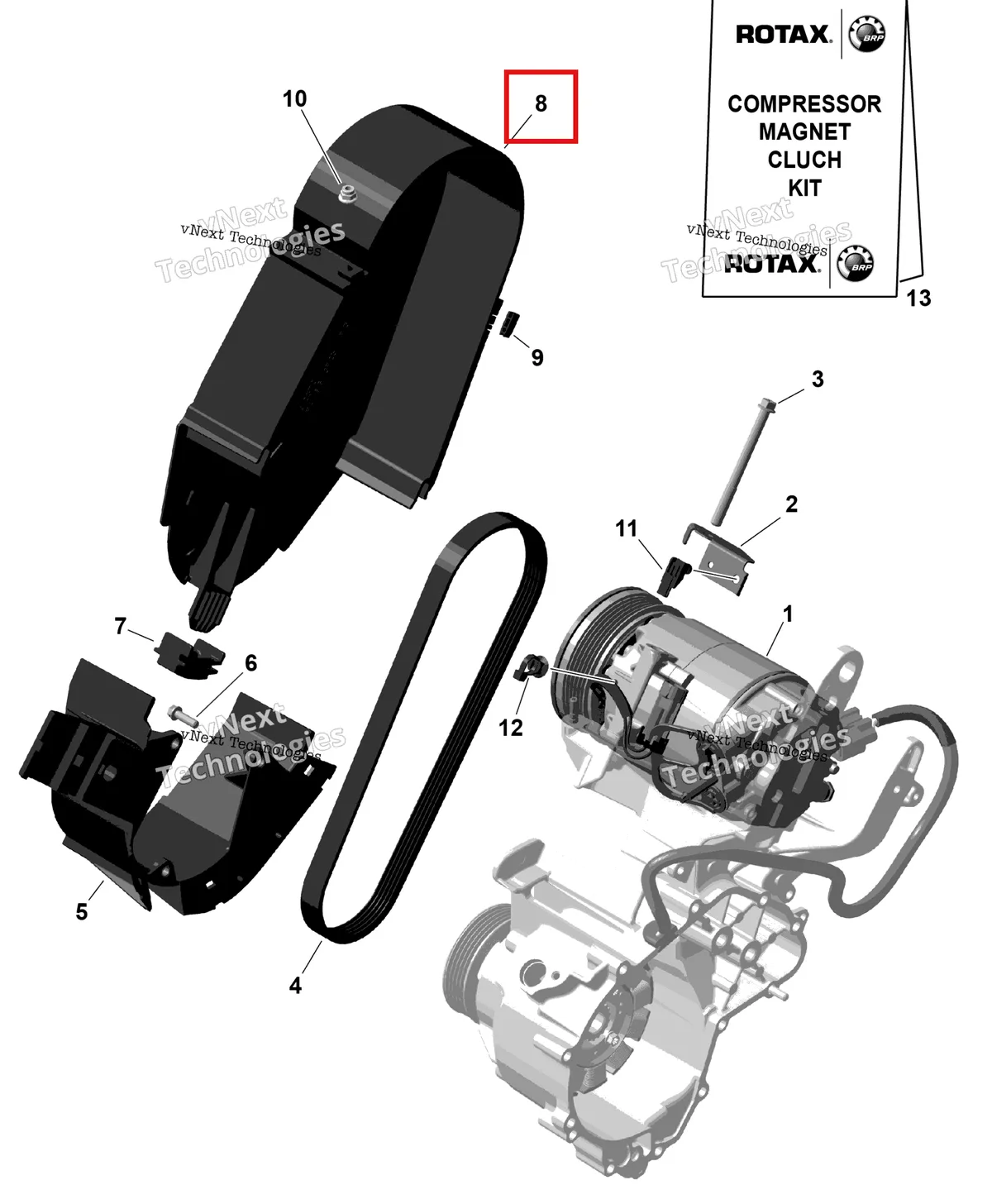 Деталь 420912370 на схеме узла 2026 Can-Am Defender - HD10 - DPSCAB - 8UTF - Compass Green - 65