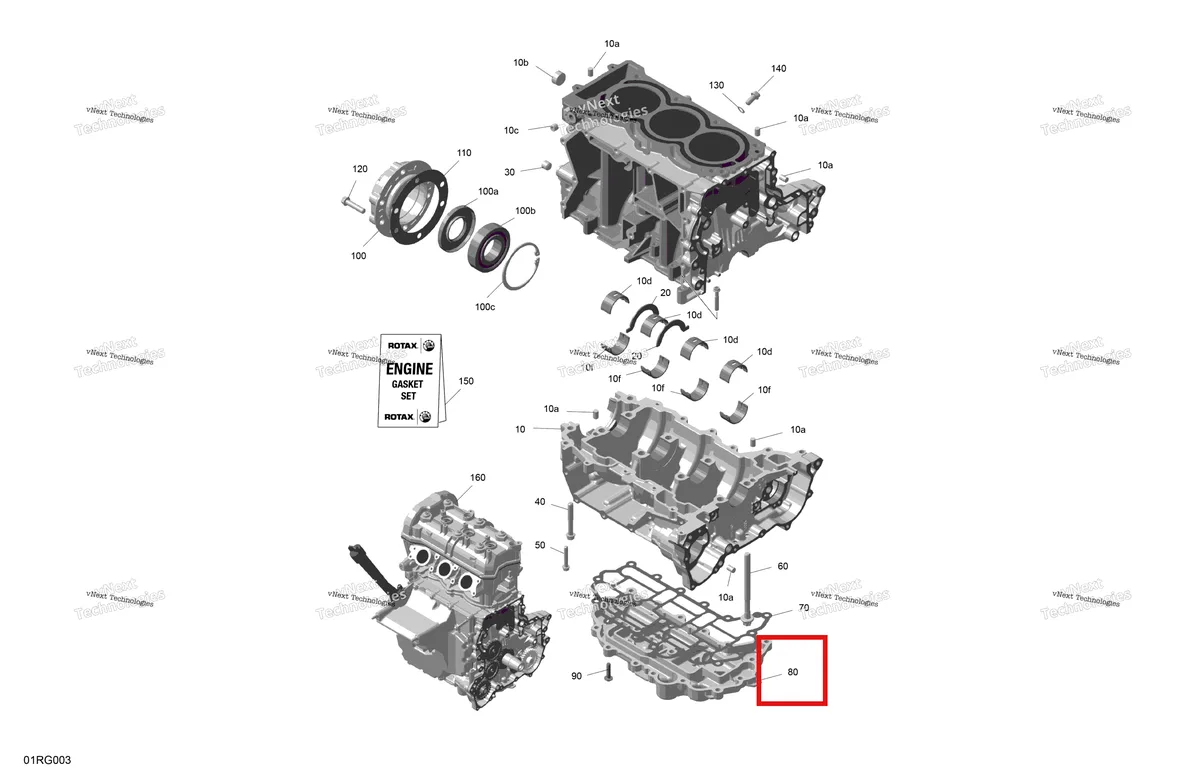 Деталь 420912380 на схеме узла 2027 Ski-Doo SKANDIC - LE - 900 ACE - AHVA - Deep Black - 20X154X1.5CSS Track Rotax - Crankcase