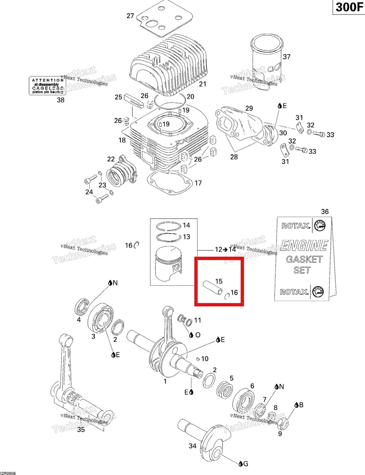 Деталь 420916186 (Палец поршневой) на схеме узла 2009 Ski-Doo Skandic Tundra Crankshaft, Piston And Cylinder