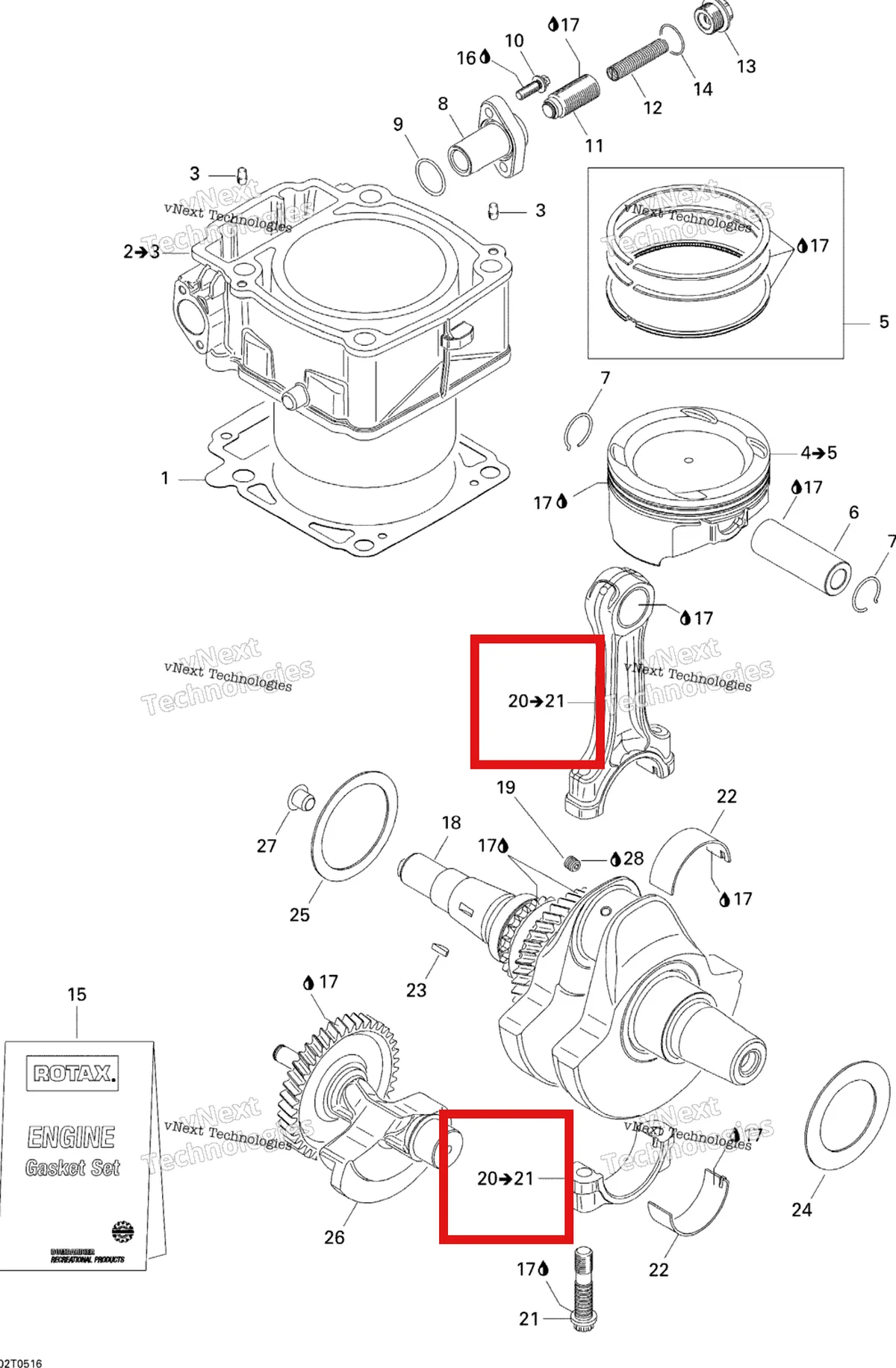 Деталь 420917545 на схеме узла Crankshaft, Piston And Cylinder
