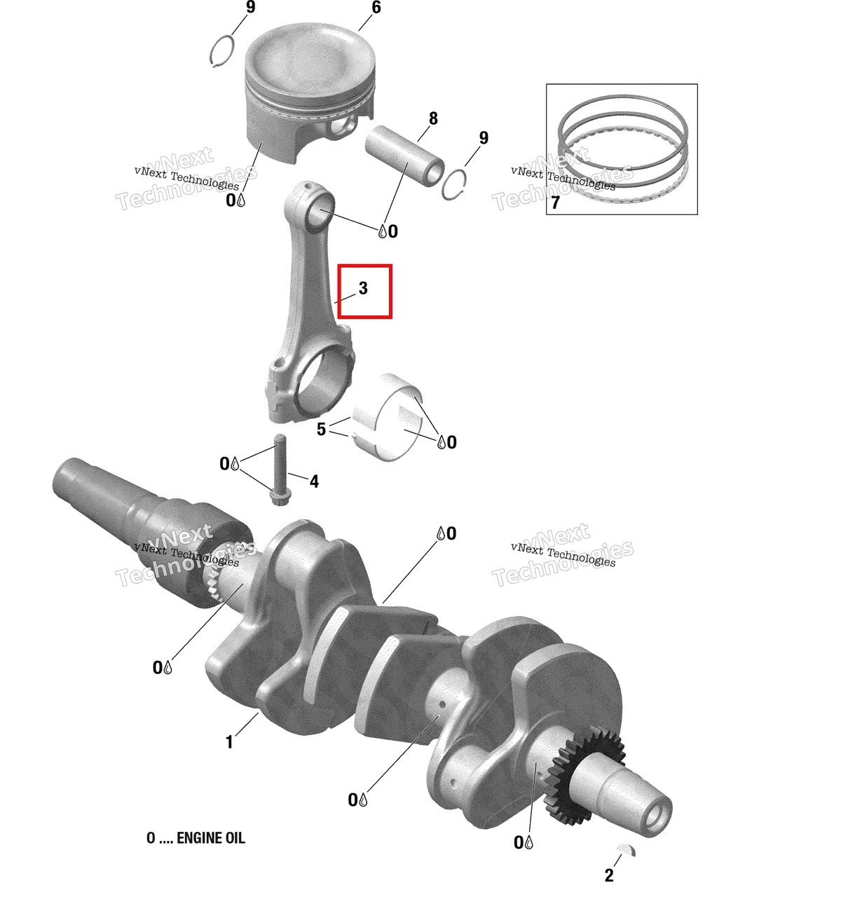 Деталь 420917744 на схеме узла 2022 Ski-Doo EXPEDITION LE 900 ACE TURBO Rotax - Crankshaft And Pistons