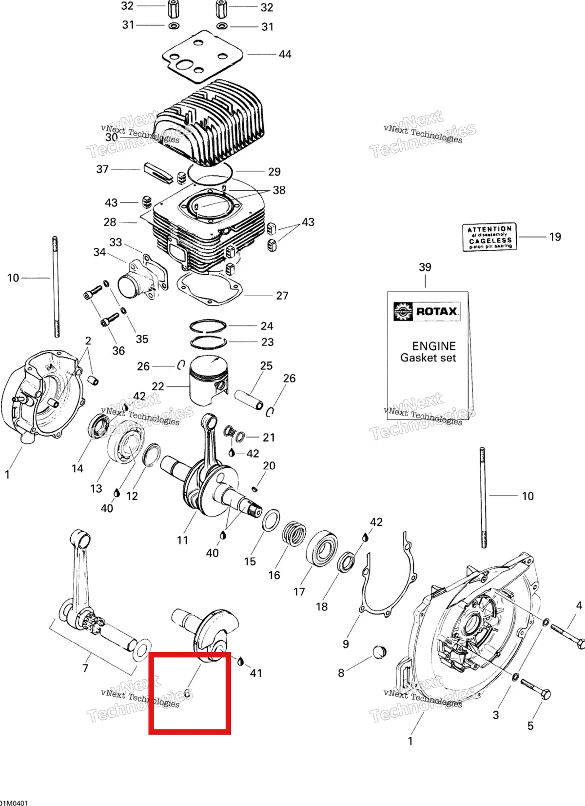 Деталь 420919951 на схеме узла 2004 Ski-Doo Tundra R Crankcase And Cylinder