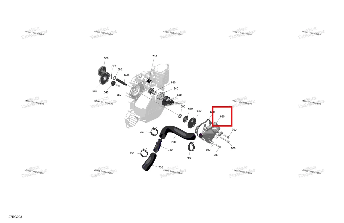 Деталь 420922307 на схеме узла 2027 Ski-Doo SKANDIC - LE - 900 ACE - AHVA - Deep Black - 20X154X1.5CSS Track Rotax - Engine Cooling
