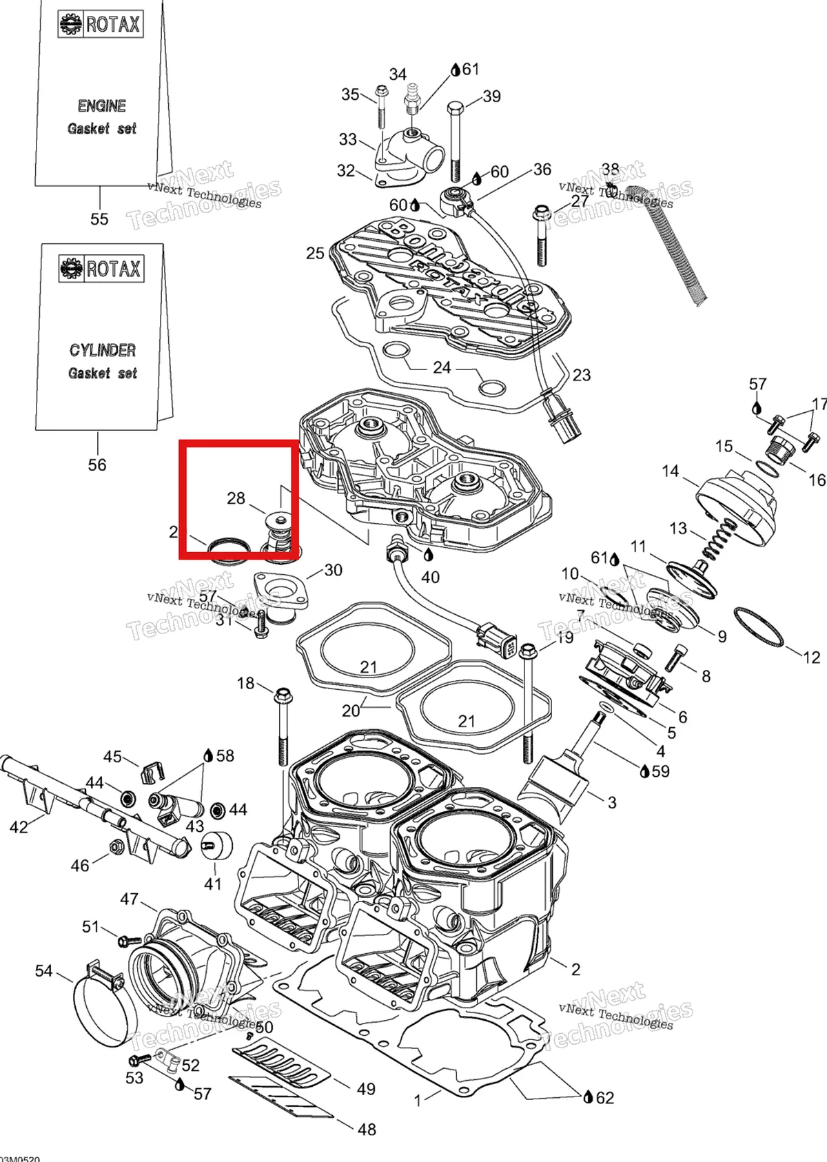 Схема применяемости: Thermostate Ski-Doo 420922518