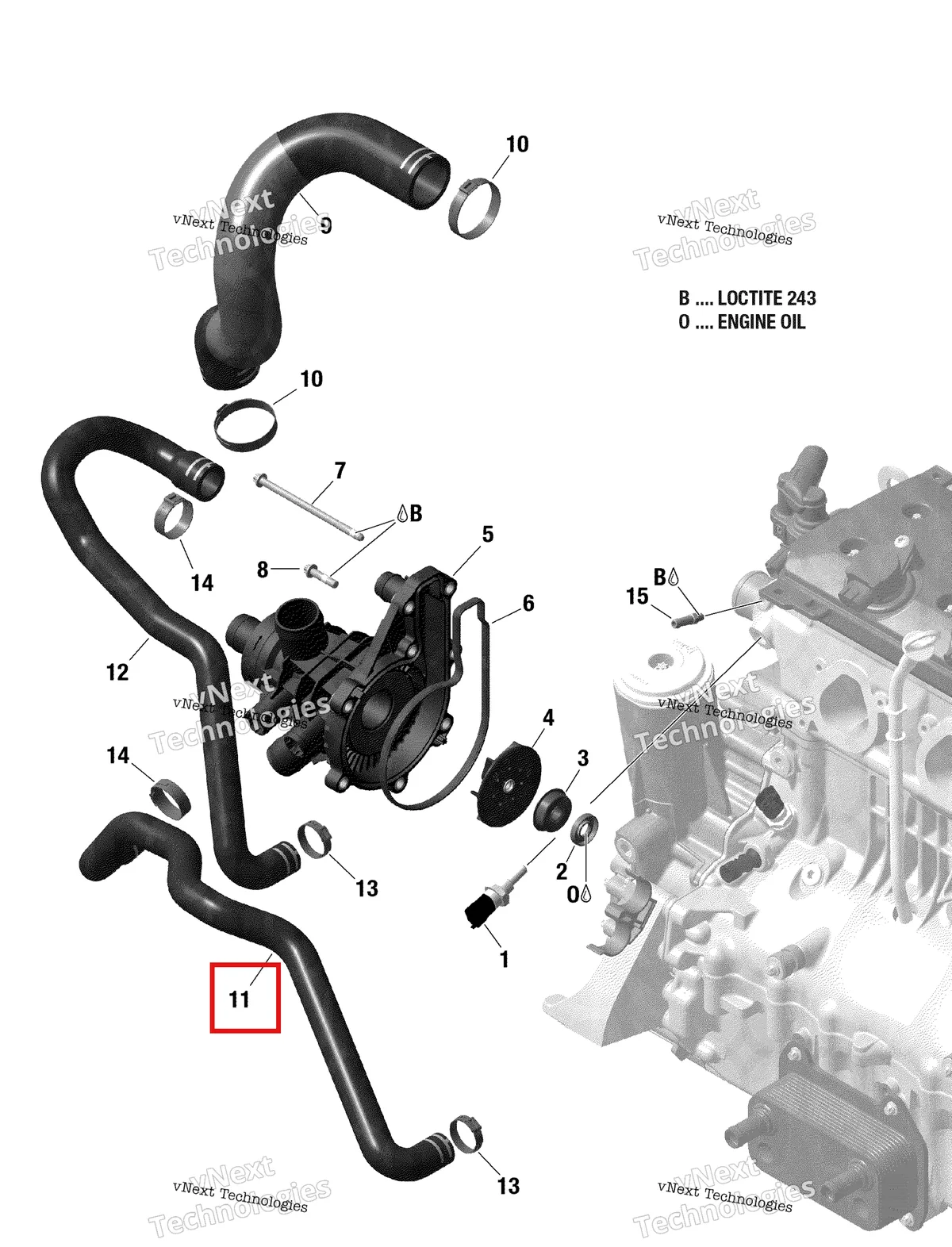 Деталь 420922798 на схеме узла Engine Cooling