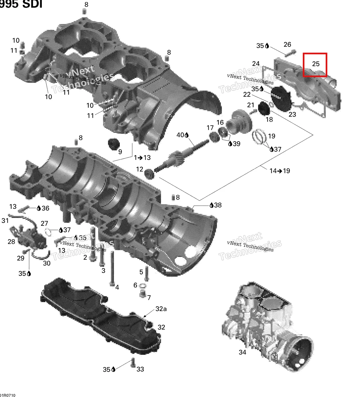 Деталь 420922920 на схеме узла 2007 Ski-Doo MACH Z Adrenaline Crankcase