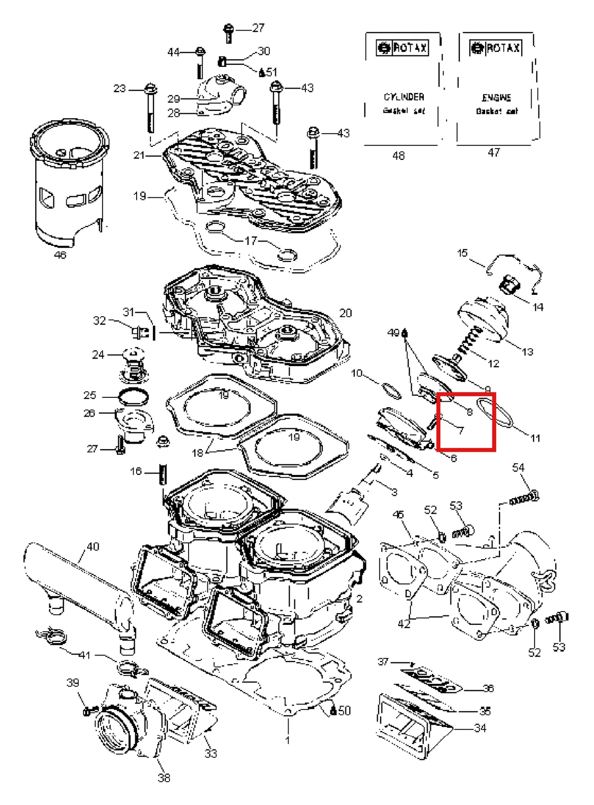 Деталь 420923451 (Деталь Cylinderhead, Yellow) на схеме узла 01- Cylinder