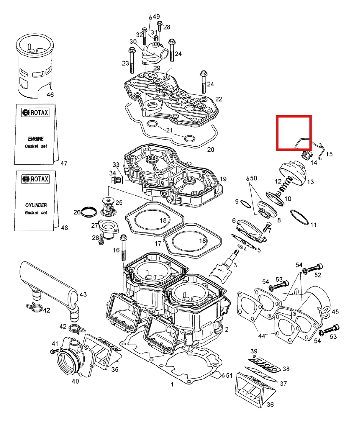 Деталь 420923461 (Деталь Cylinderhead, Yellow) на схеме узла 01- Cylinder
