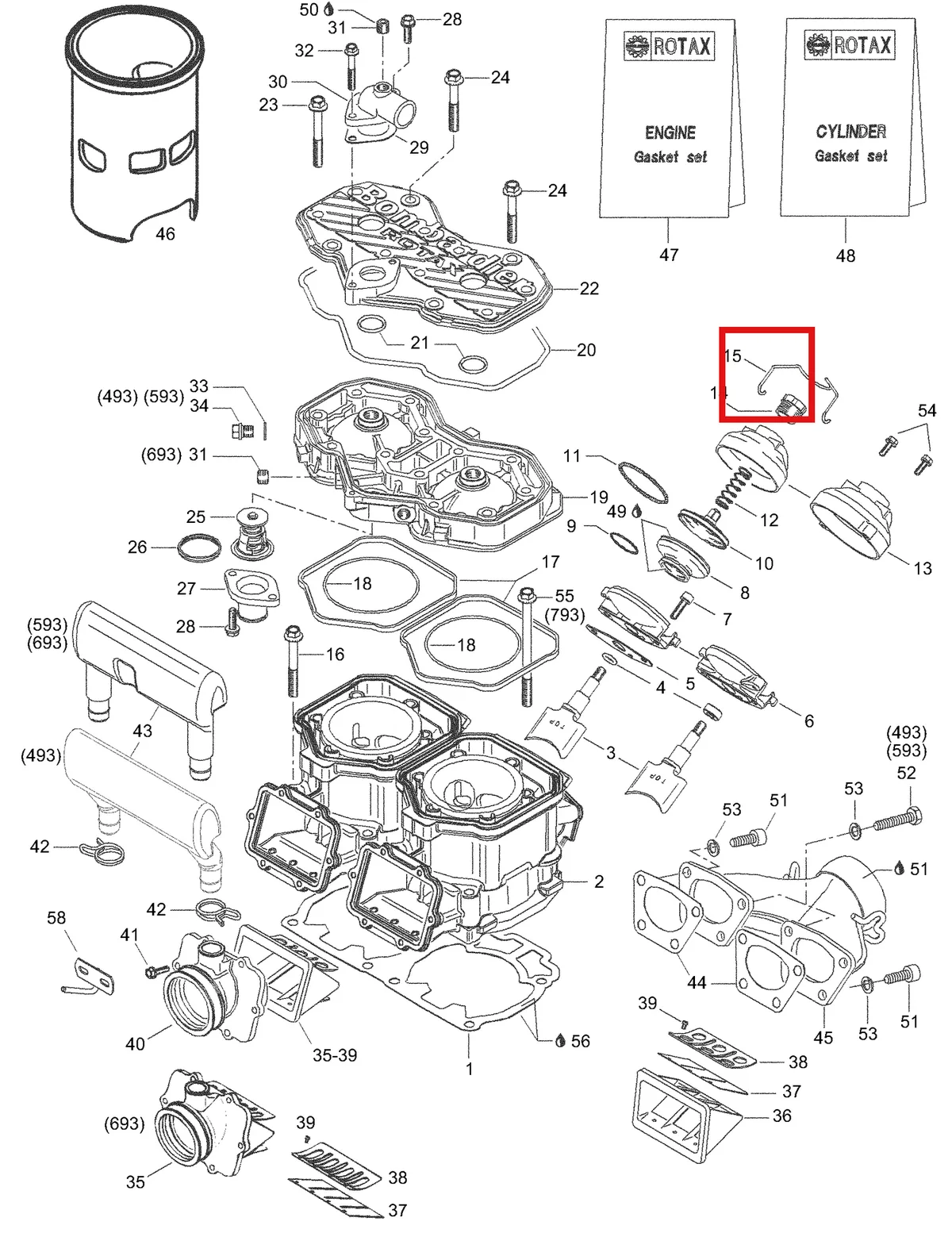 Деталь 420923463 (Деталь Cylinderh. Cover, Grey) на схеме узла 01- Cylinder