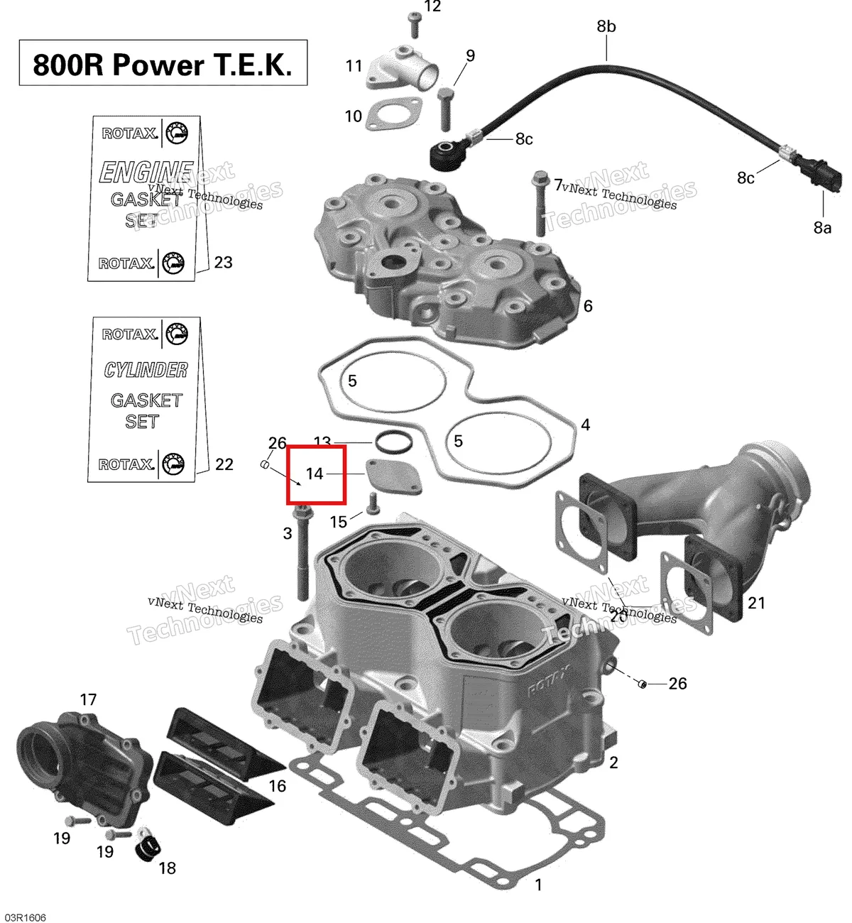Деталь 420926260 (Крышка) на схеме узла 2016 Ski-Doo SUMMIT 800R P-TEK Cylinder And Cylinder Head - 800R Ptek