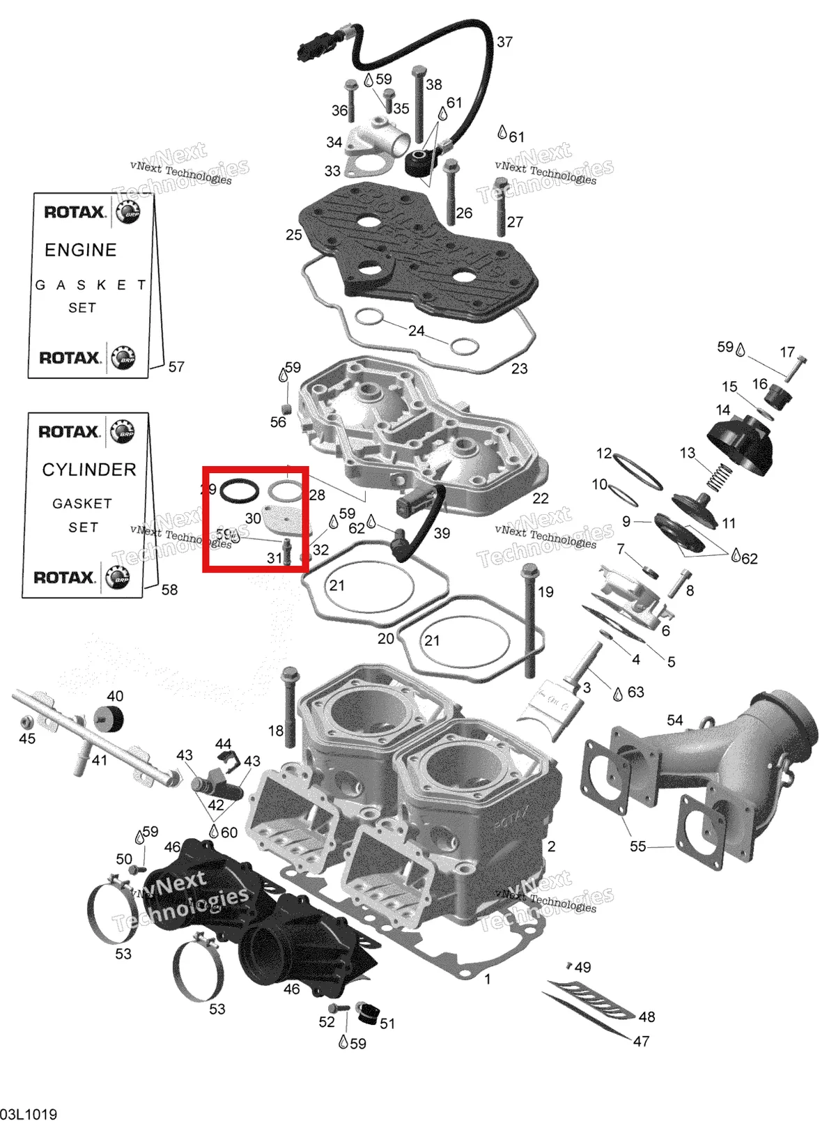 Деталь 420926267 (Крышка) на схеме узла 2010 Ski-Doo Expedition TUV SE 600HO SDI XU Cylinder And Cylinder Head