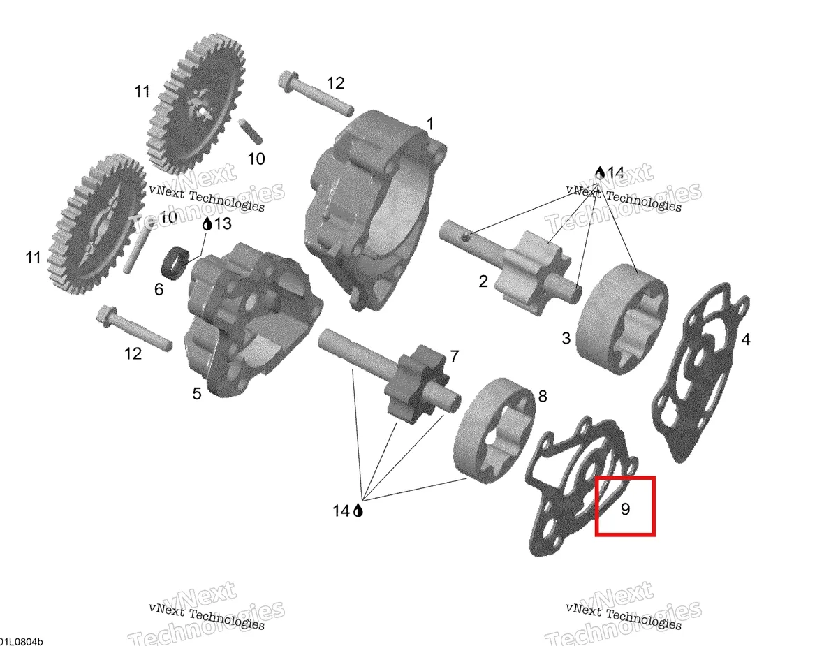 Деталь 420926320 (Деталь Intermediate Plate) на схеме узла 2008 Ski-Doo Expedition V-1300 Oil Pump