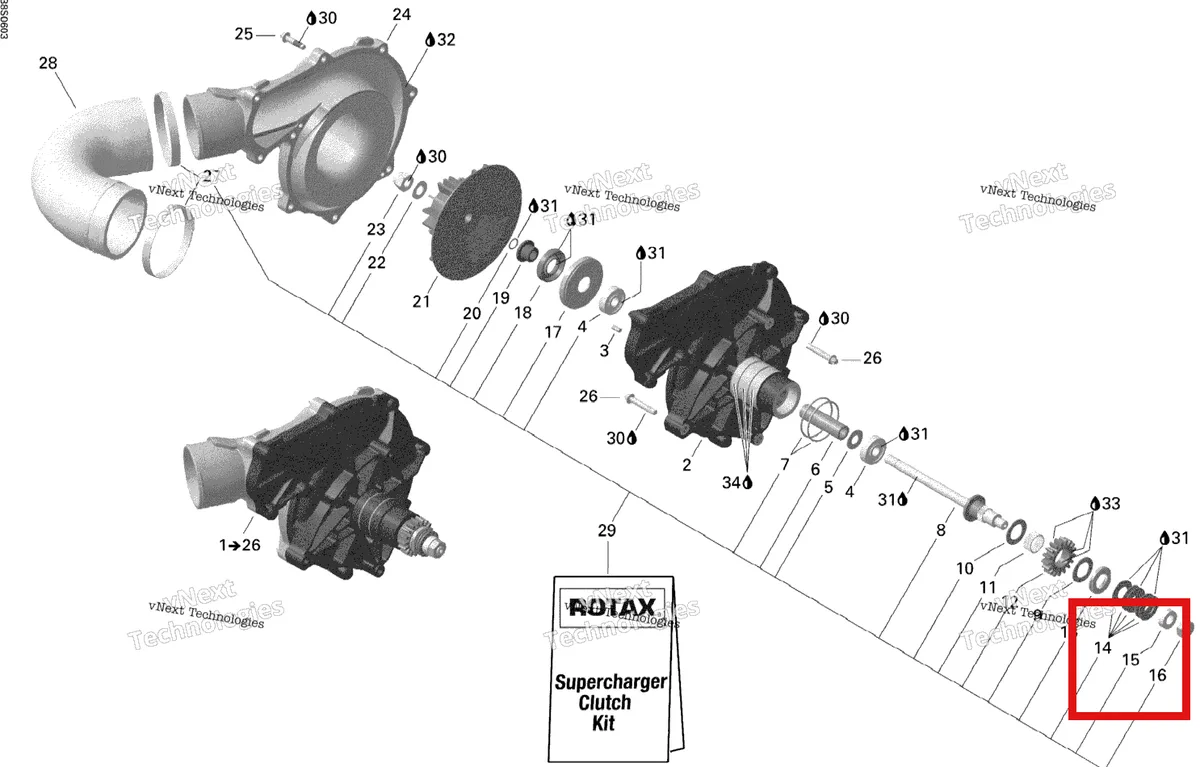 Деталь 420926376 на схеме узла 2006 Sea-Doo GTX 4-TEC SC Supercharger