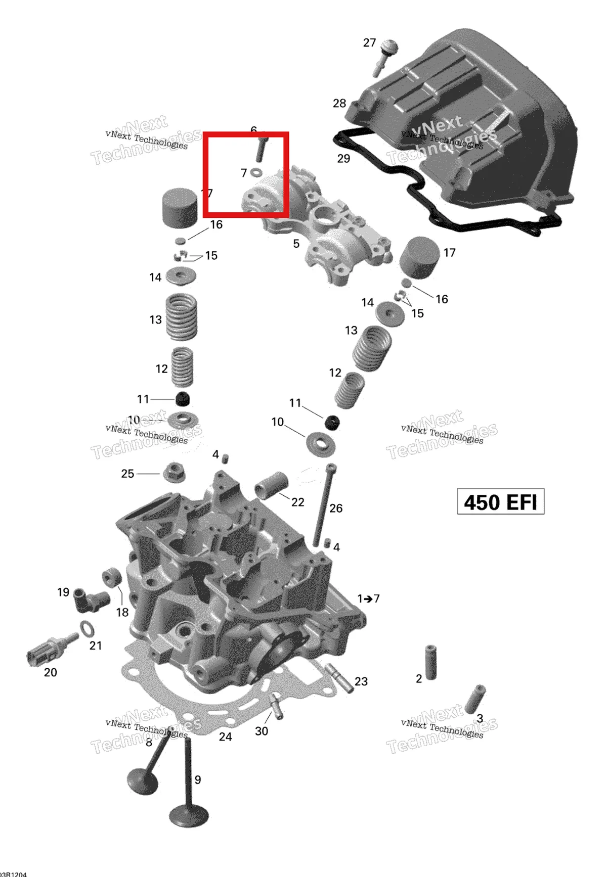 Деталь 420927945 (Шайба) на схеме узла 2015 Can-Am DS 450EFI STD Cylinder Head