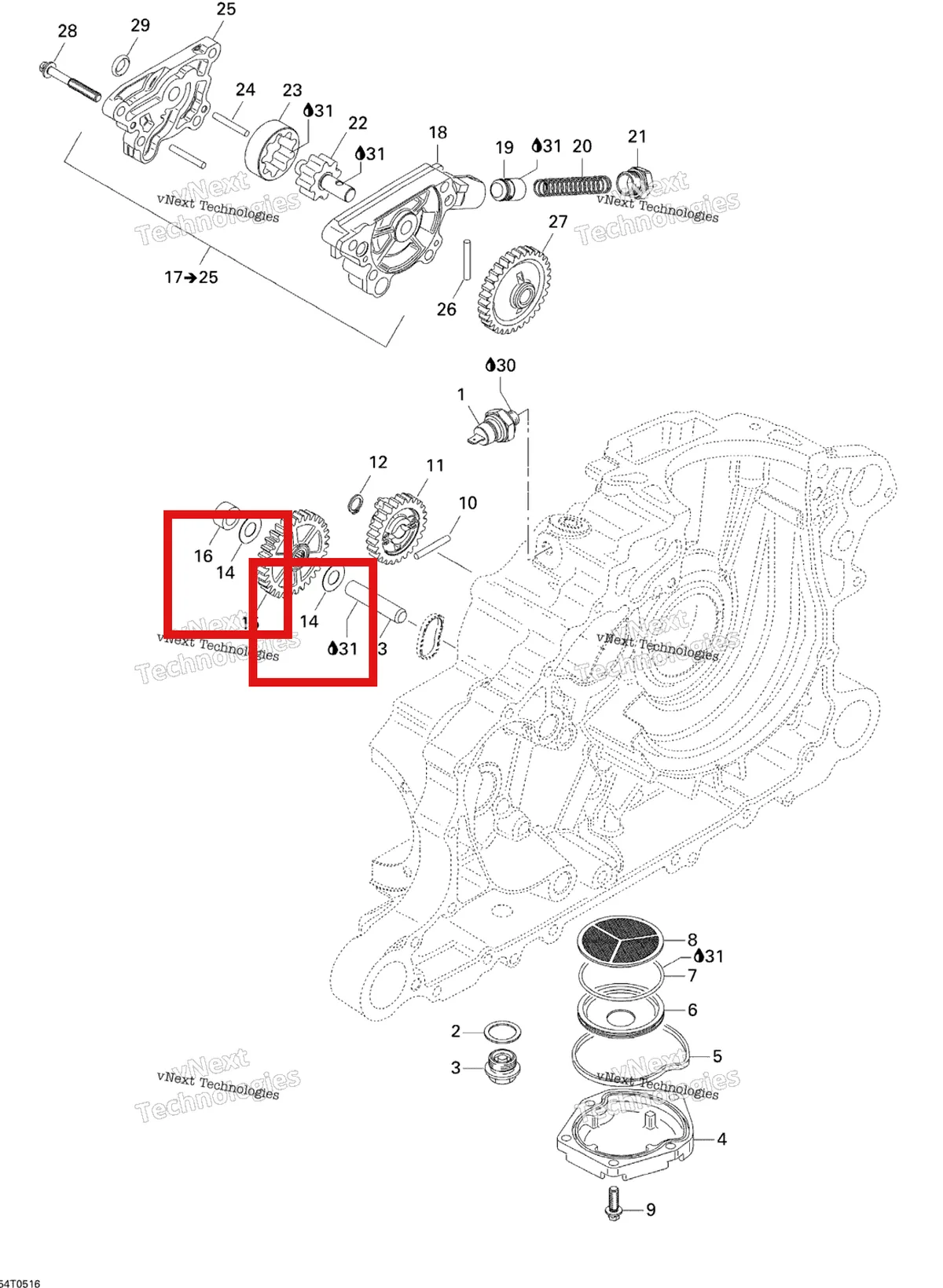Деталь 420927952 на схеме узла Engine Lubrication
