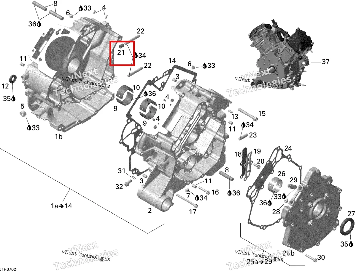 Деталь 420929671 (Штифт 10 × 13 Can-Am Outlander 650 XT (2008) (420929671)) на схеме узла 2008 Can-Am Outlander 500 STD Crankcase