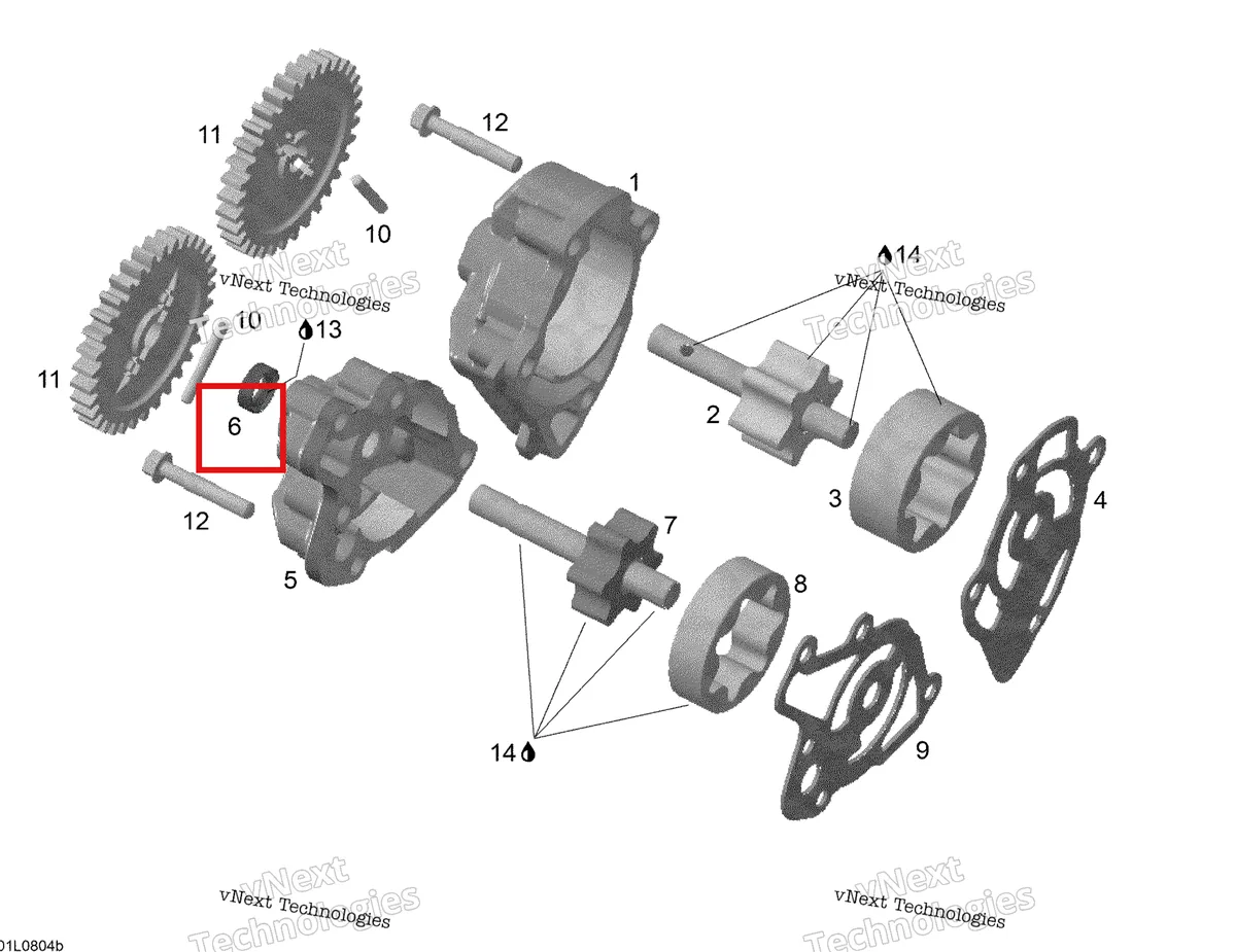 Деталь 420931142 (Сальник) на схеме узла 2008 Ski-Doo Expedition V-1300 Oil Pump
