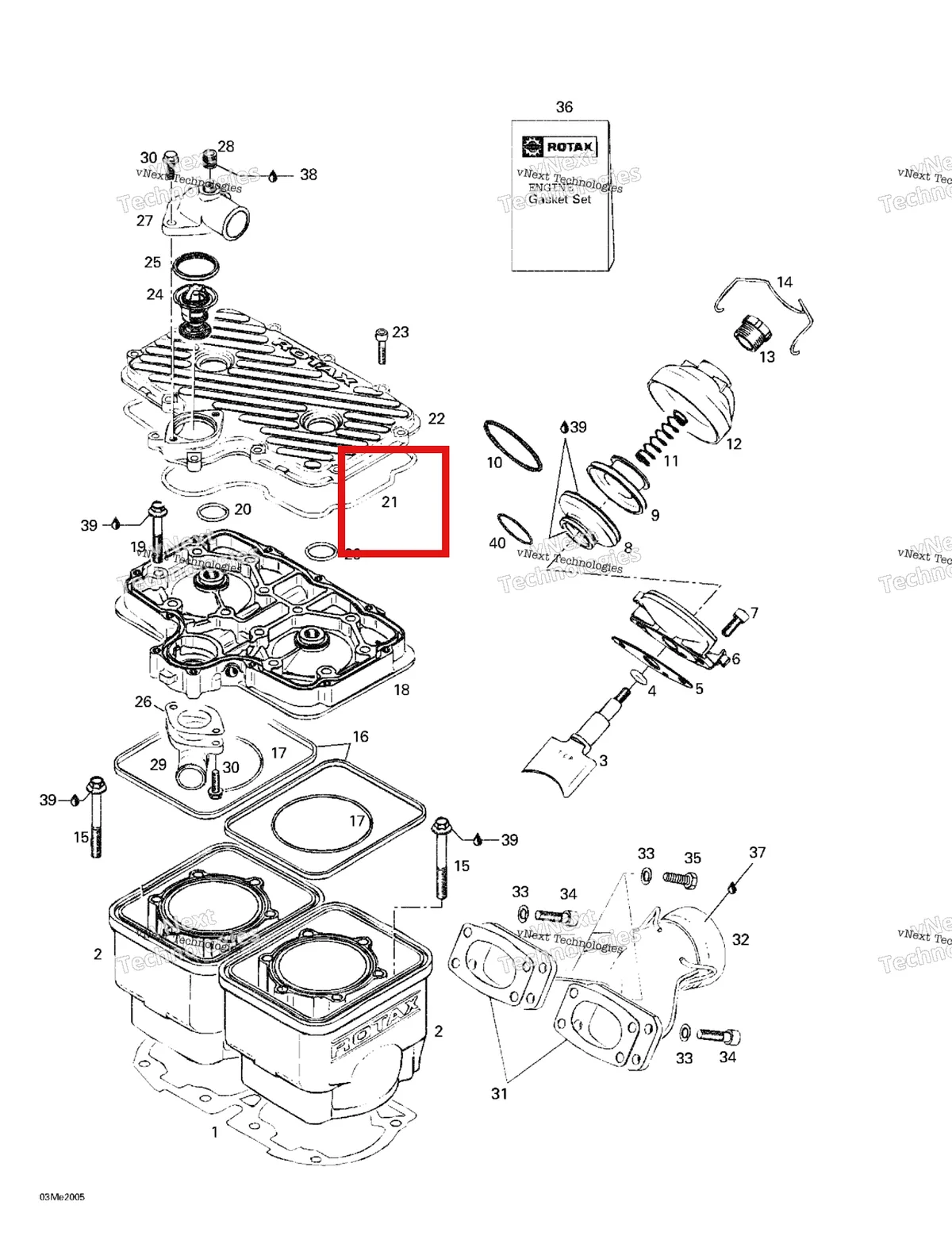 Деталь 420931260 (Уплотнительное кольцо) на схеме узла 2000 Ski-Doo Formula 500 LC Cylinder, Exhaust Manifold