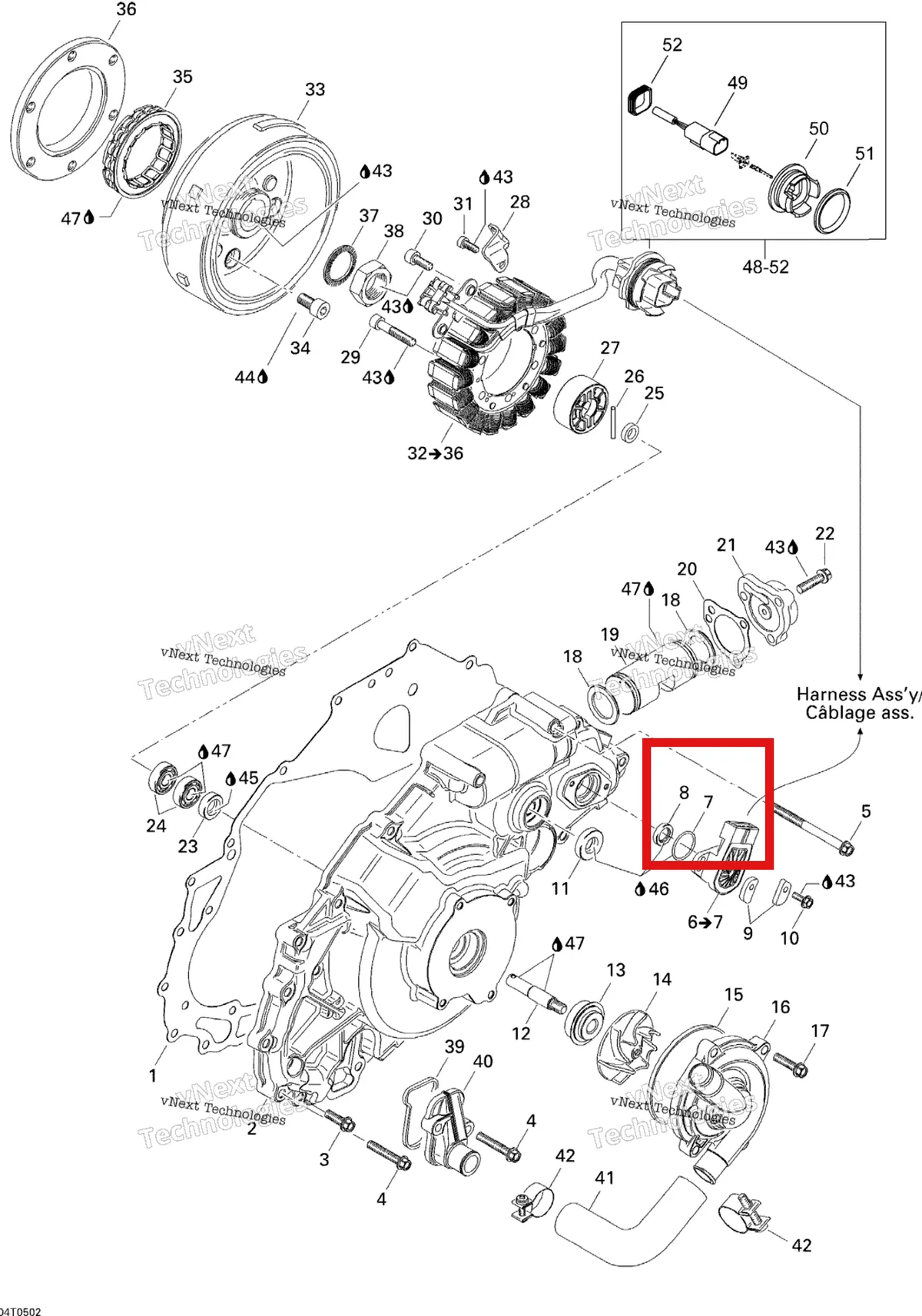 Деталь 420931390 на схеме узла 2005 Can-Am Traxter 5 Speed Ignition, Magneto And Water Pump