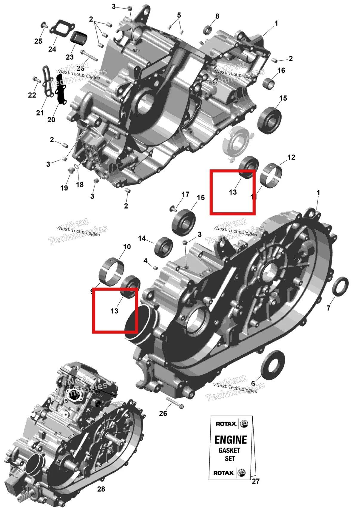 Деталь 420932093 (Шарикоподшипник Can-Am Outlander 4x4 DPS 700 (2025) (420932093)) на схеме узла 2026 Can-Am Maverick Trail - 700 EFI - DPS - 7HTB - Timeless Black Metallic - 50
