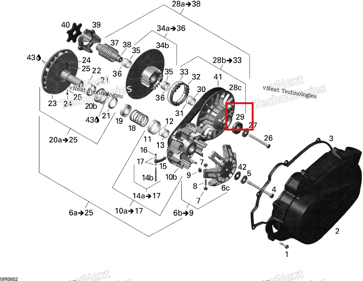 Деталь 420932426 (Шарикоподшипник 6205 Can-Am Outlander 650 XT (2008) (420932426)) на схеме узла 2008 Can-Am Outlander 400 STD Transmission