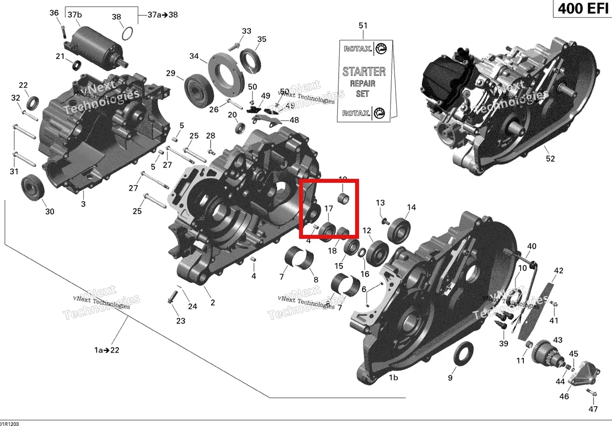 Деталь 420932430 на схеме узла 2012 Can-Am Outlander Max STD, XT, 400 EFI Crankcase