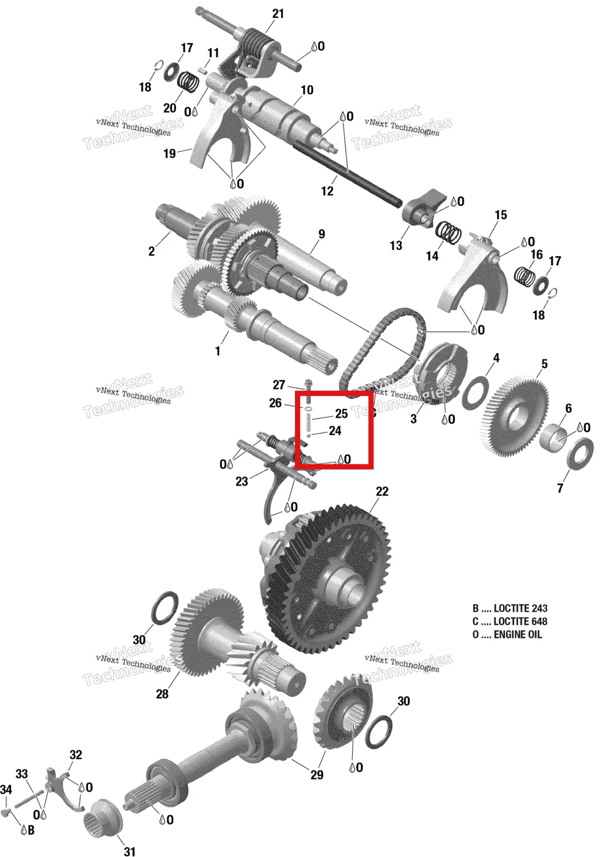 Деталь 420932620 на схеме узла 2019 Can-Am TRAXTER HD8 - T1B SERIES Gear Box 2 - 420686757