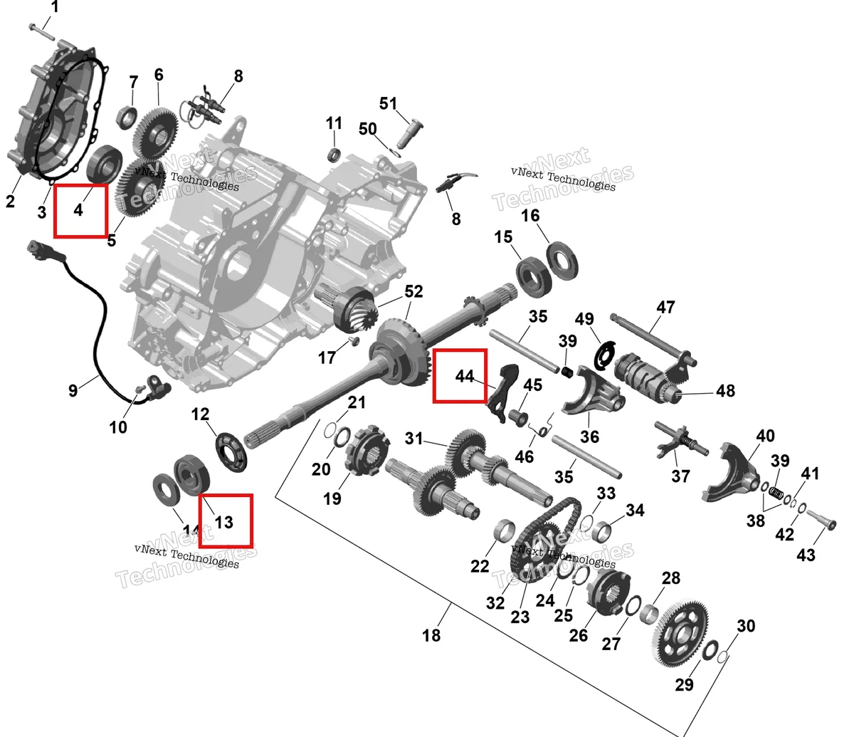 Деталь 420932822 на схеме узла 2026 Can-Am OUTLANDER - 2X4 - STD - 500 - 1KTB - Legion Red Rotax - Gearbox