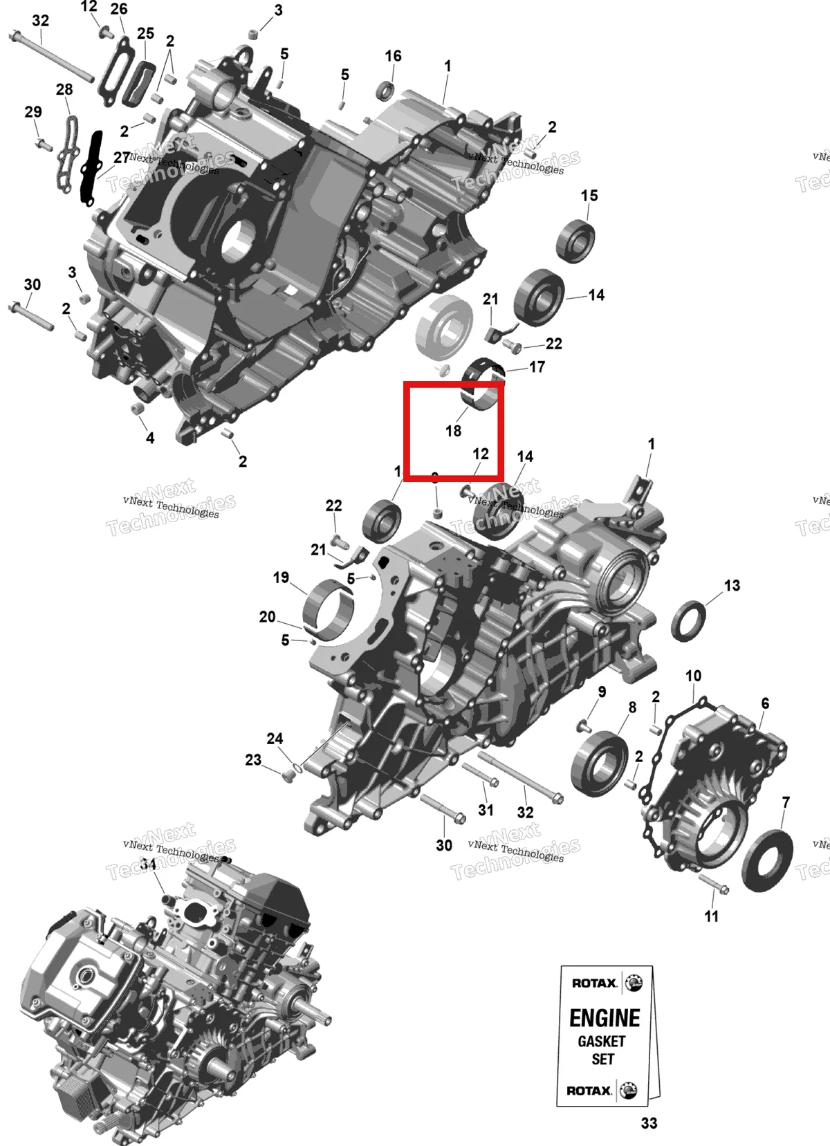 Деталь 420933499 (Половина втулка Can-Am Outlander 4x4 XT 1000R (2025) (420933499)) на схеме узла 2026 Can-Am OUTLANDER - 4X4 - XT - 1000R - 4FTB - CALI - Platinum Silver Satin Rotax - Crankcase