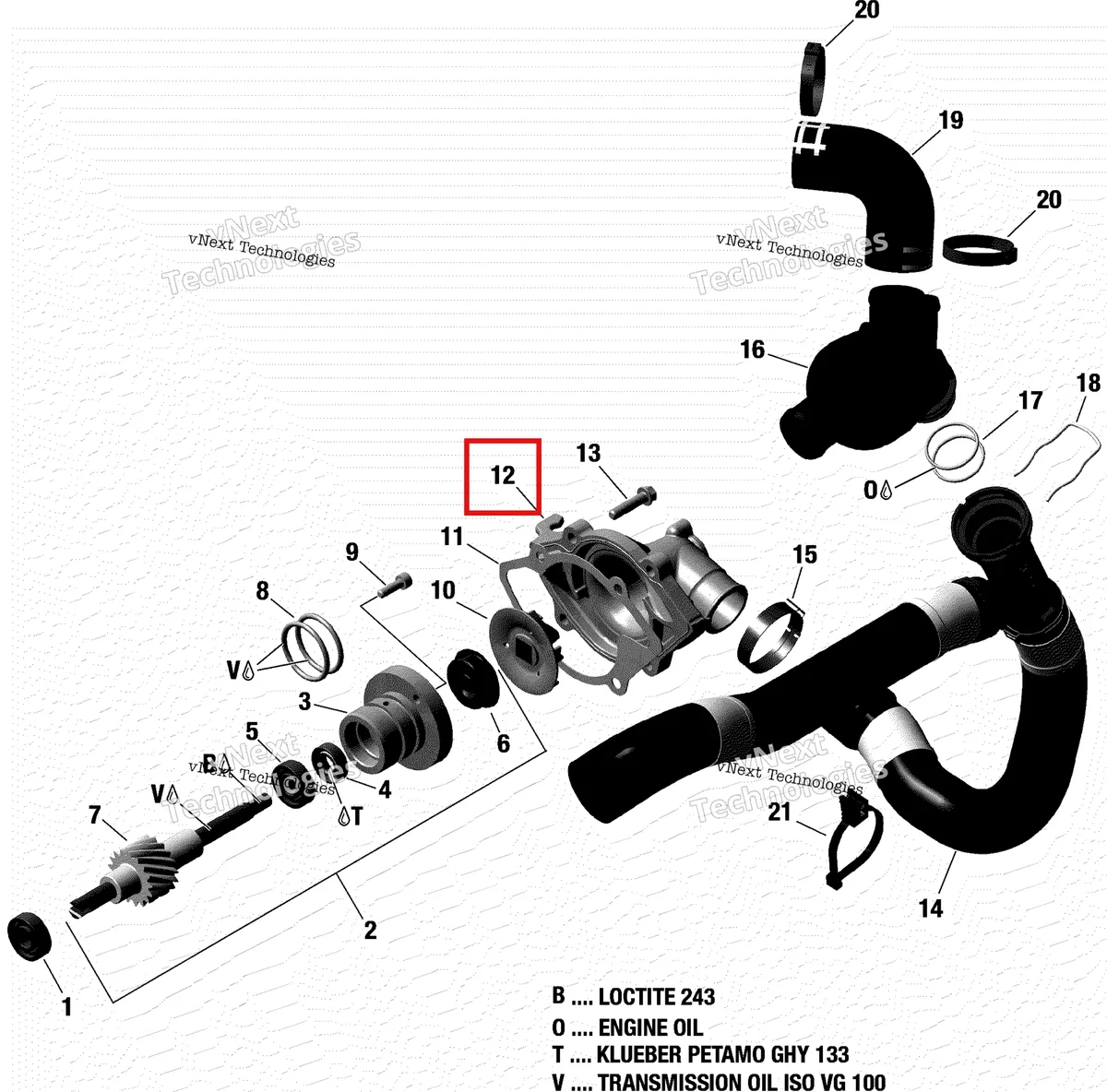 Деталь 420933632 на схеме узла 2018 Ski-Doo MXZ 600RS - Racing Engine Cooling