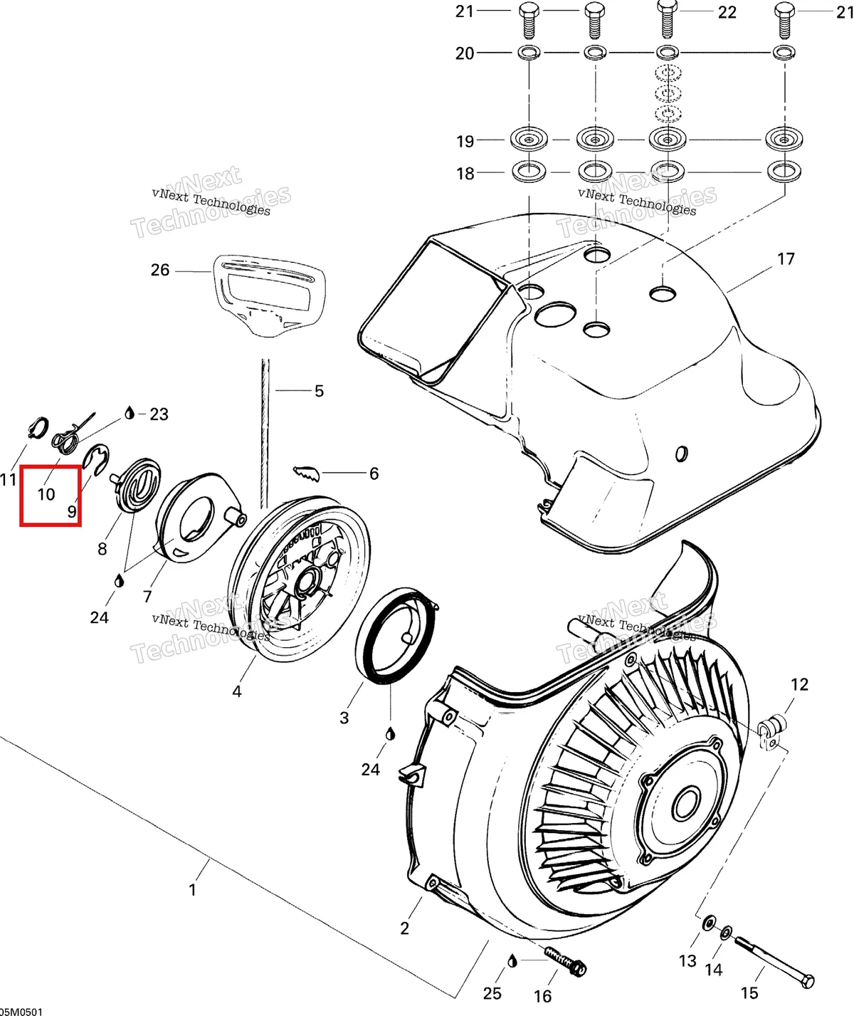 Деталь 420938986 (Пружина) на схеме узла 2005 Ski-Doo Tundra R Cooling System