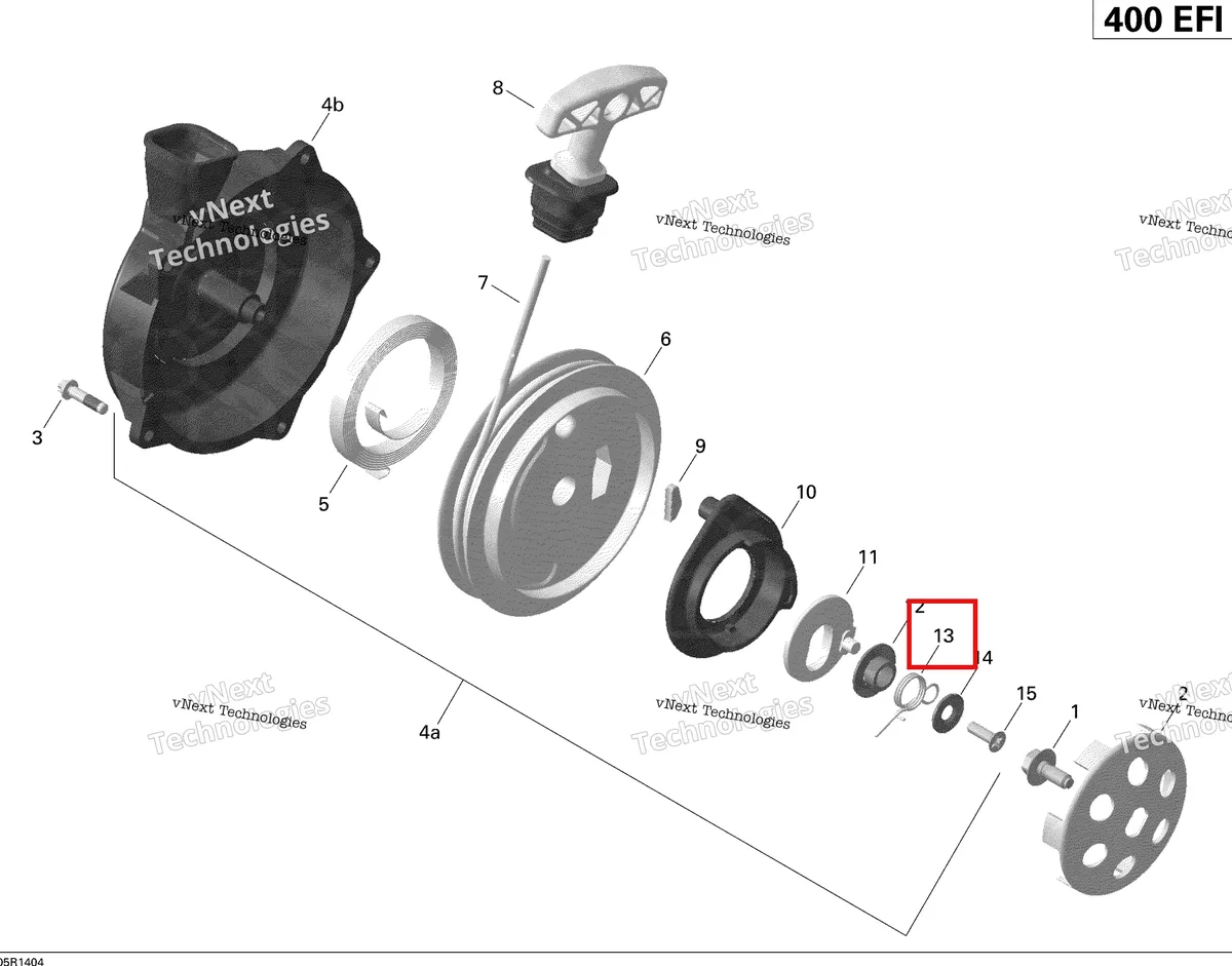 Деталь 420938989 на схеме узла 2014 Can-Am OUTLANDER 400 EFI, STD, XT Rewind Starter