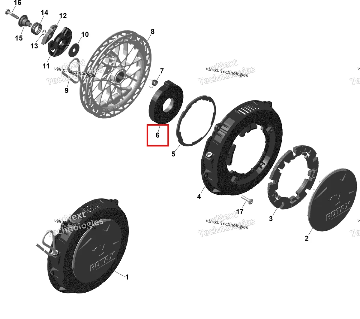 Деталь 420939111 на схеме узла 2025 Ski-Doo BACKCOUNTRY - 850 E-TEC - X - UXSD - Monument Gray - 146X16X2.0P Track Rotax - Rewind Starter