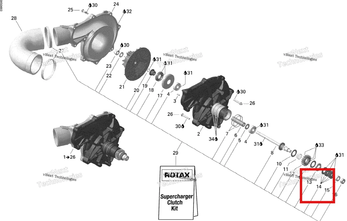 Деталь 420939220 на схеме узла 2006 Sea-Doo GTX 4-TEC SC Supercharger