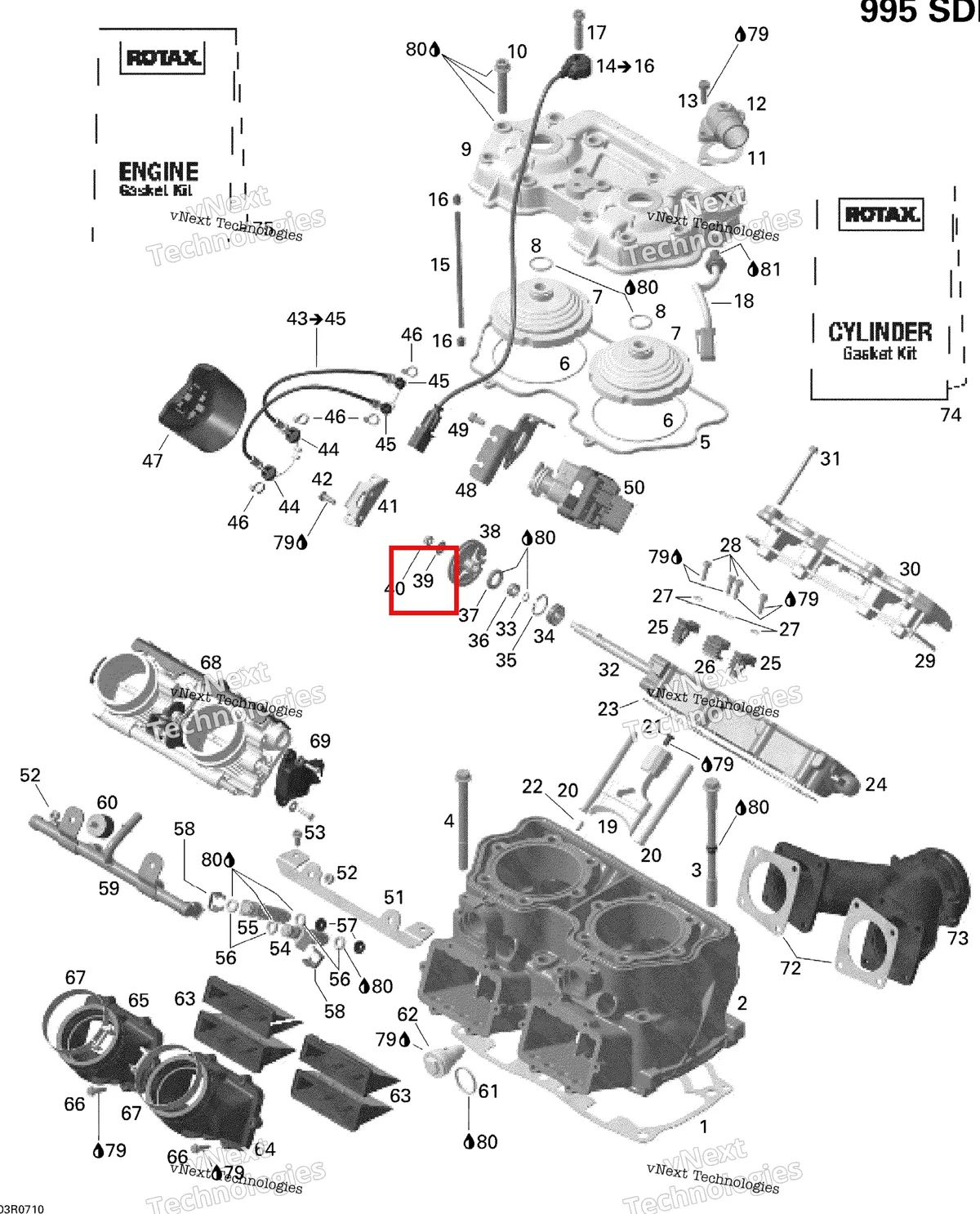Деталь 420939450 на схеме узла 2007 Ski-Doo MACH Z Adrenaline Cylinder And Cylinder Head, Mach, Mxz, Hm Eur