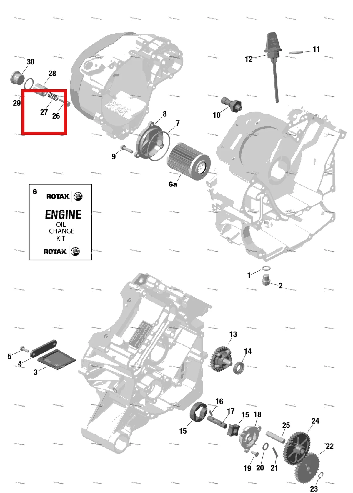 Деталь 420939480 (Пружина сжатия) на схеме узла Rotax - Engine Lubrication