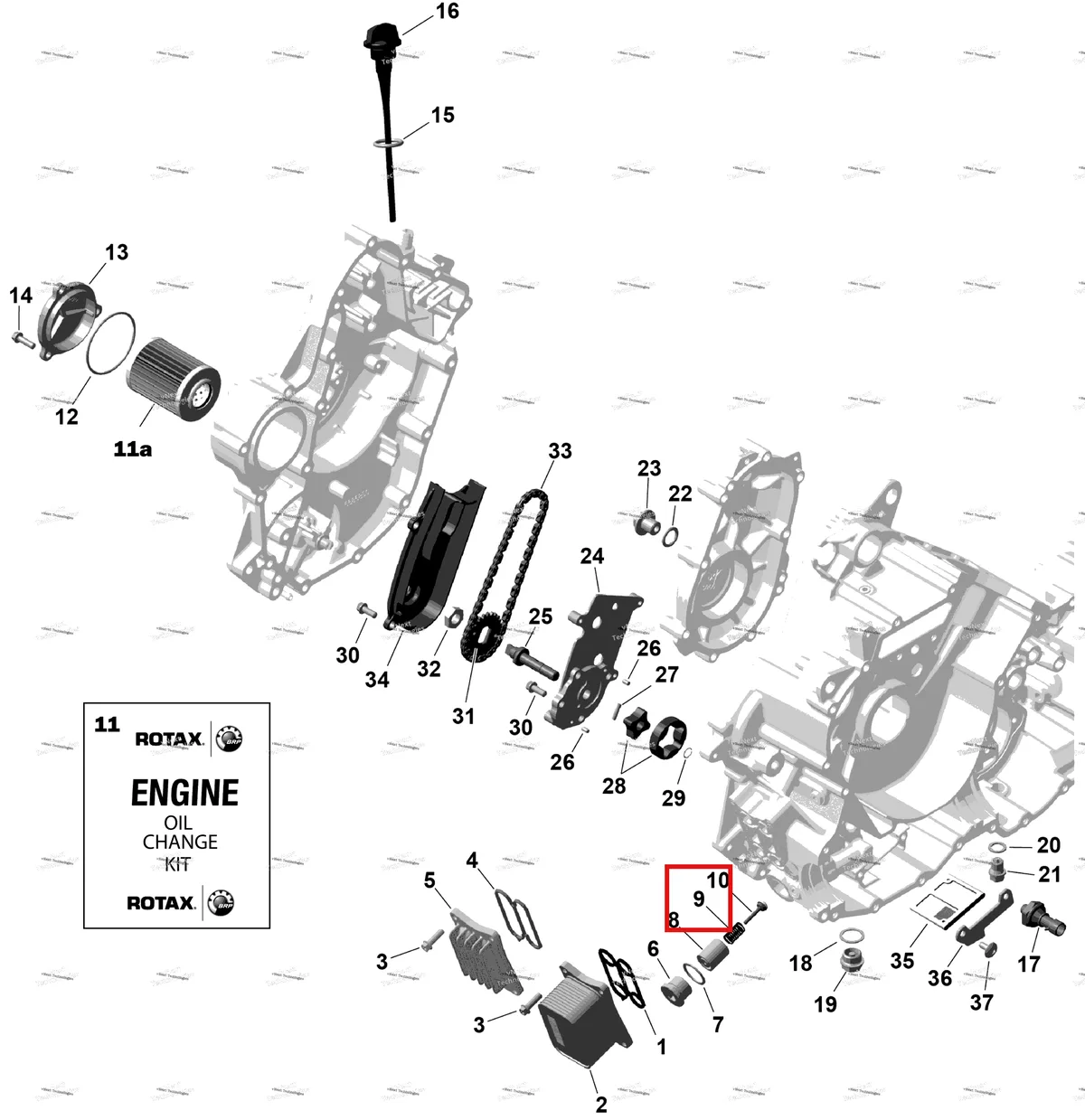Деталь 420939485 на схеме узла 2026 Can-Am OUTLANDER - 4X4 - STD - 700 - 1CTB - CALI - Granite Grey Rotax - Engine Lubrication