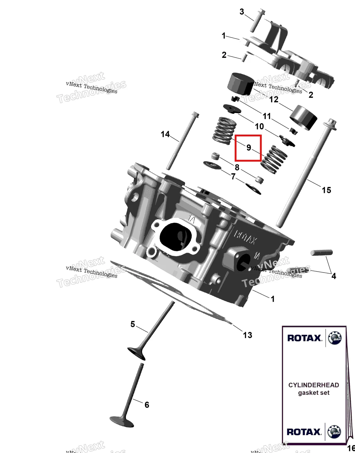 Деталь 420939585 (Пружина клапана Can-Am Outlander 4x4 XT 1000R (2025) (420939585)) на схеме узла 2026 Can-Am OUTLANDER - 2X4 - STD - 500 - 1KTB - Legion Red Rotax - Cylinder Head