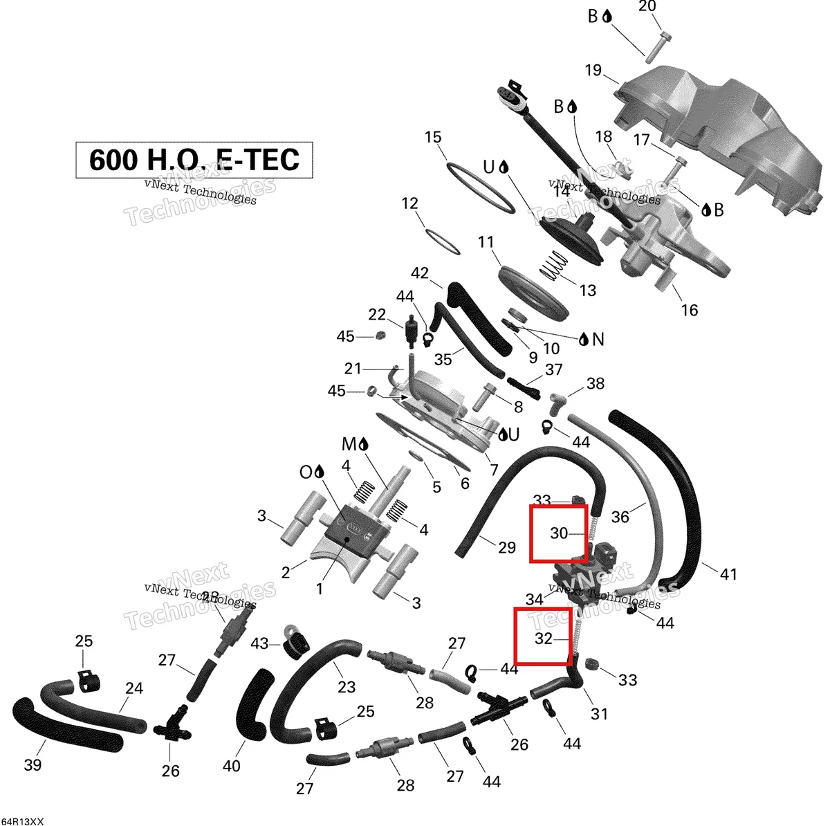 Деталь 420939972 (Пружина) на схеме узла 2013 Ski-Doo EXPEDITION LE 600HOE, REV XU 3D Rave