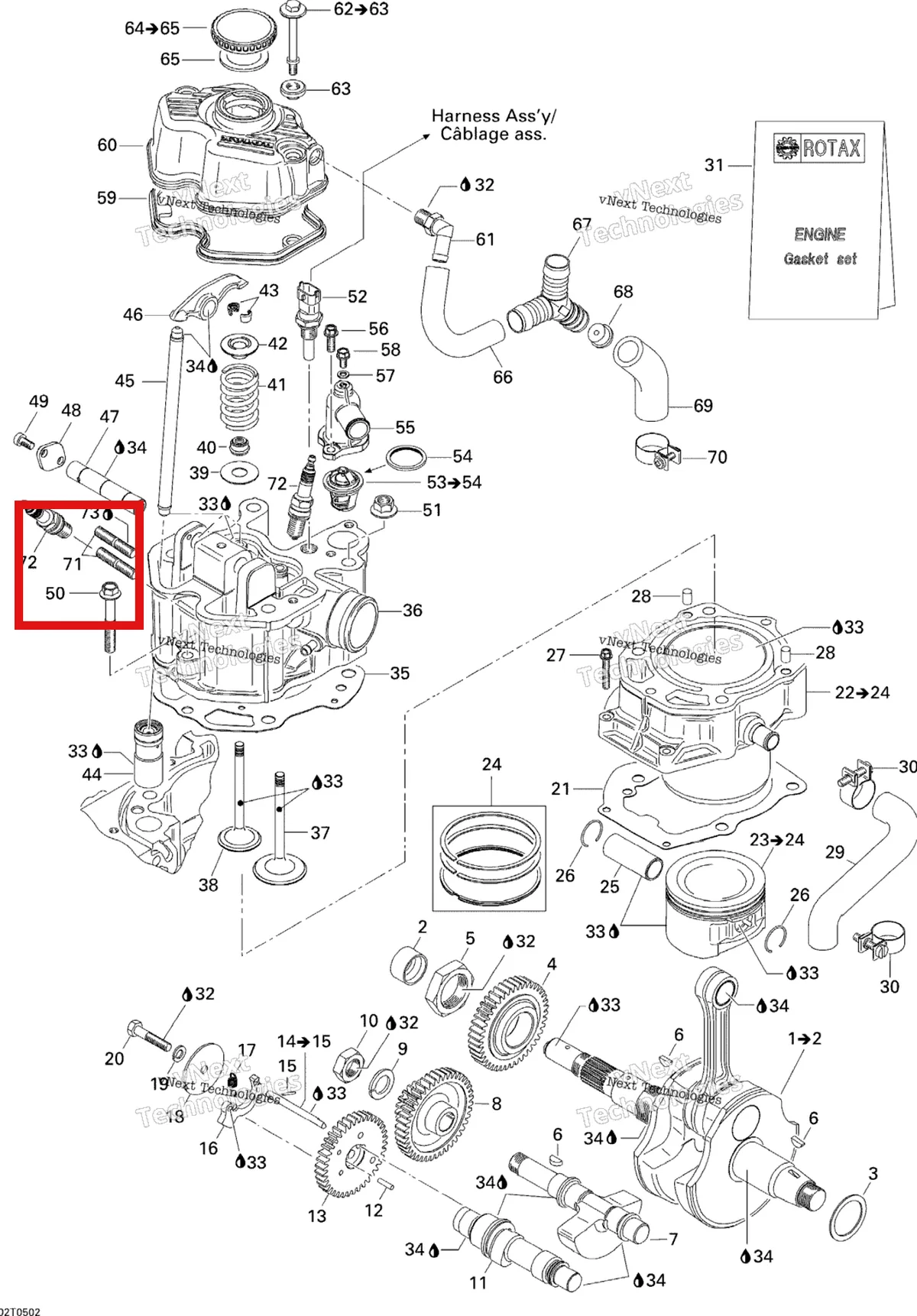 Деталь 420940366 на схеме узла 2005 Can-Am Traxter 5 Speed Crankshaft, Piston And Cylinder