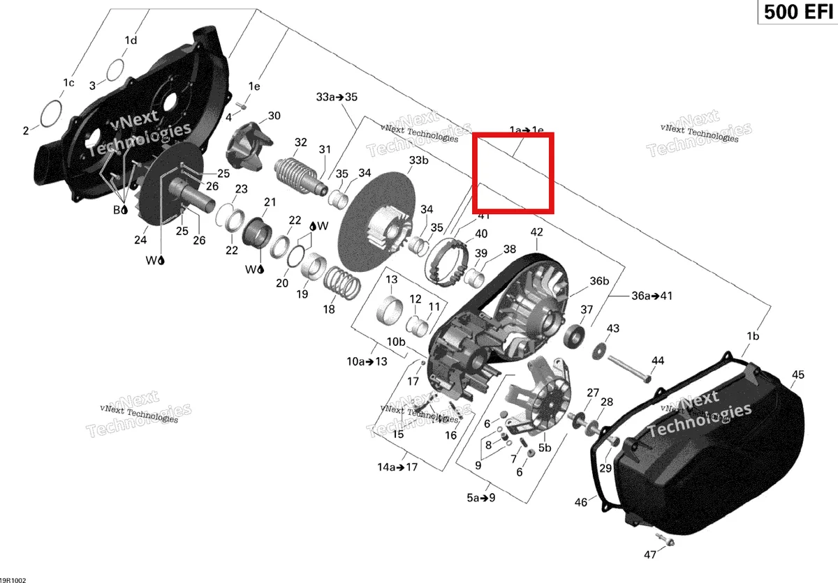 Деталь 420940566 (Гнездо головка винт M6 × 20 Can-Am Outlander MAX 800 XT (2008) (420940566)) на схеме узла 2010 Can-Am Outlander 500 EFI Transmission