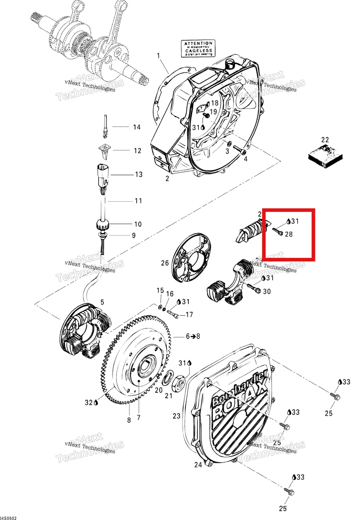 Деталь 420940810 на схеме узла 2005 Sea-Doo GTI Magneto