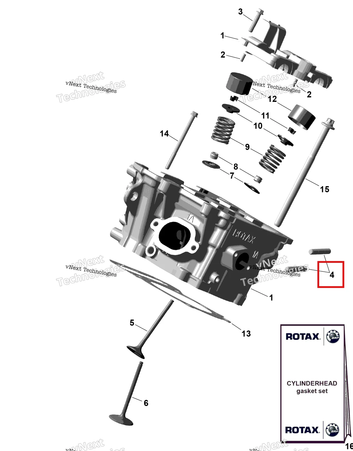Деталь 420941014 (Шпилька М8 Х 26) на схеме узла 2026 Can-Am OUTLANDER - 2X4 - STD - 500 - 1KTB - Legion Red Rotax - Cylinder Head