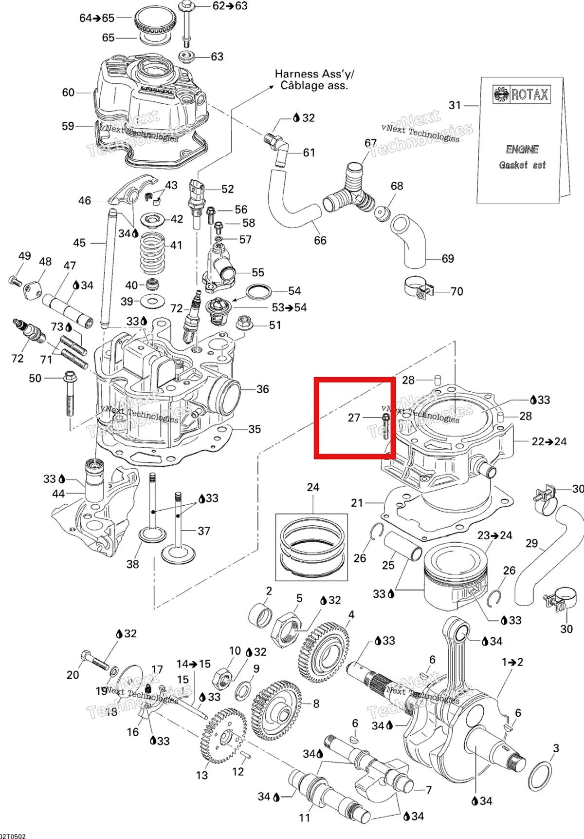 Деталь 420941126 на схеме узла 2005 Can-Am Traxter 5 Speed Crankshaft, Piston And Cylinder