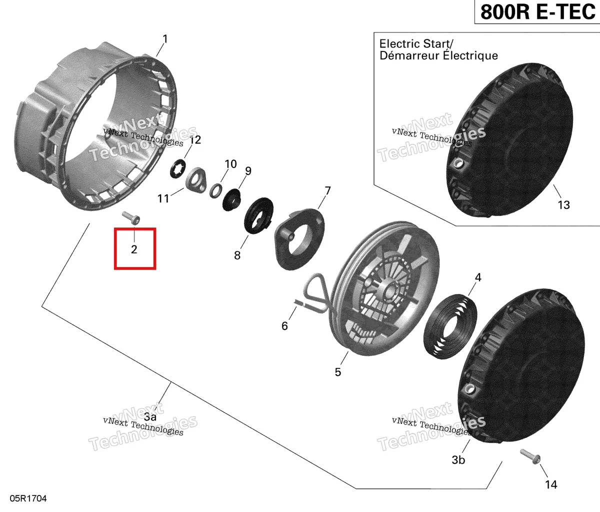 Деталь 420941256 (Деталь Torx Taptite Screw M6 X 20) на схеме узла 2019 Ski-Doo EXPEDITION XTREME 800R E-TEC Rewind Starter - 800R E-Tec
